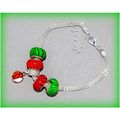 Snake Chain Silver Plated Bracelet Brown Marble...