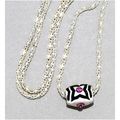 Trendy Pink Crystal Silver Tone Charm Pendant N...