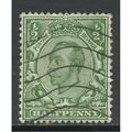 GB 1912 KGV 1/2d Green used stamp Wmk 100 SG 34...
