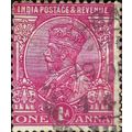 INDIA, King George V, Imperial Crown of India, pink 1911, 1anna