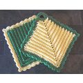 POT holders #2 - hot pads set of 2 ribbed croch...