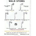 WALD MFG COMPANY 1966 bike Bicycle Stems handle...