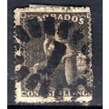 Barbados 1861 - 70 QV 1/-d Brown Black used SG ...