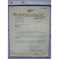 1951 letter Marshall & Crossland, Manchester re...