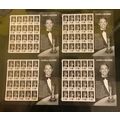 4526, Gregory Peck Press Sheet of Four Panes of...