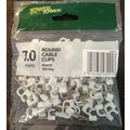 Co Axial Tower White Round cable clips 7mm (pac...