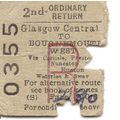 B.R.B. Edmondson Ticket - Glasgow Central to Bo...
