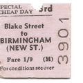 B.T.C. Edmondson Ticket - Blake Street to Birmi...