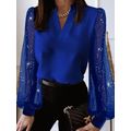 New Women's Fashion Medium Blue V-Neck Rhinesto...