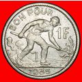 Ⰶ BELGIUM (1924-1935): LUXEMBOURG ★ 1 FRANC 193...