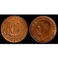 United Kingdom Half Penny 1943 Used Coin 1/2d S...