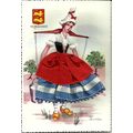 Spanish Silk NORMANDIE Embroidered Postcard (Va...