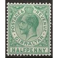 Gibraltar 1927 SG89 1/2d Green Mounted Mint . .