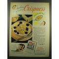 1940 Kellogg's Rice Krispies Cereal Ad - Crispness