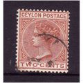 CEYLON 1883 SG 146 2c PALE BROWN FINE USED #5