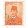 Indonesia 1953 - 1.25r orange - President Sukar...