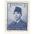 Indonesia 1951 - 3r blue - President Sukarno - ...