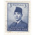 Indonesia 1951 - 3r blue - President Sukarno - ...