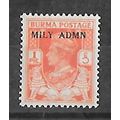 BURMA MILY ADMIN OVERPRINT MINT KG6 1 PIE ORANGE