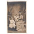 Smartly Dressed Lady and Two Children Studio Postcard UG6