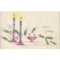China Stamp Art Collage Postcard MINT c.1940 EX...