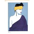 Orig 80s Patrick Nagel Print nude Woman Disco P...