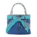 Denim Jean Purse w/ Polka Dots Ribbon - BG-BJ11...