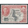 Nyasaland 1945 SG147 2d Black & Scarlet Mounted...