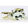 Green Amethyst (Prasiolite), 14KY Gold Pendant,...