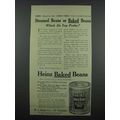 1914 Heinz Baked Beans Ad - Steamed or Baked?