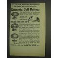1914 Krementz Cuff Buttons Ad - Get Style, Dura...