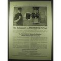 1922 Photostat Print Ad - His Safeguard