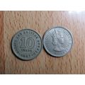 Borneo 1957 10 Cents Coin