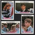 St. Vincent Royal Wedding Prince Andrew 4v 1986...