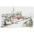 Stonehaven Harbour, Scotland, Pen & Ink Grampia...