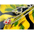 Fine Red Crystal Gem Silver Plated Charm Pendan...