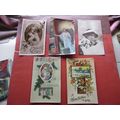 10 x CHRISTMAS GREETINGS CARDS used/unused anti...