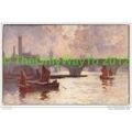 SAILING BOATS ON RIVER (WATERLOO BRIDGE, LONDON...