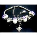 Sale Blue Floral European Beads Charm Silver To...