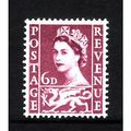 GREAT BRITAIN WALES 1958 SG W3 6d DEEP CLARET M...