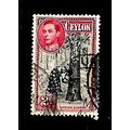 CEYLON 1938 2c BLACK AND CARMINE SG386b FINE USED