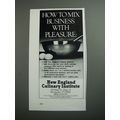 1989 New England Culinary Institute Ad - How to...