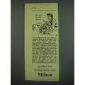 1949 Milton Baby Bottle Sterilization Ad - be safe, be sure.. Always