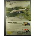 1954 TWA Airlines Ad - TWA flies the finest