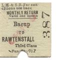 L.M.S.R. Edmondson Ticket - Bacup to Rawtenstall