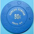 Circus Circus. 50¢ Casino Chip. Reno, NV. Y51.