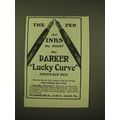 1902 Parker Lucky Curve Fountain Pen Ad - The p...