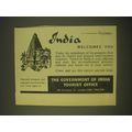 1958 India Tourism Ad - India welcomes you