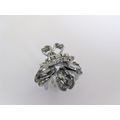 Small mini silver metal blue purple gray flower...