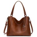 Women Vegan Leather Top Handle Shoulder Purses ...